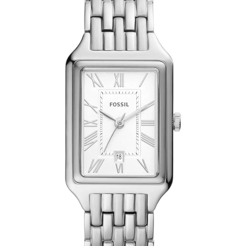 Fossil reloj de cuarzo Raquel para mujer, acero inoxidable | Plateado