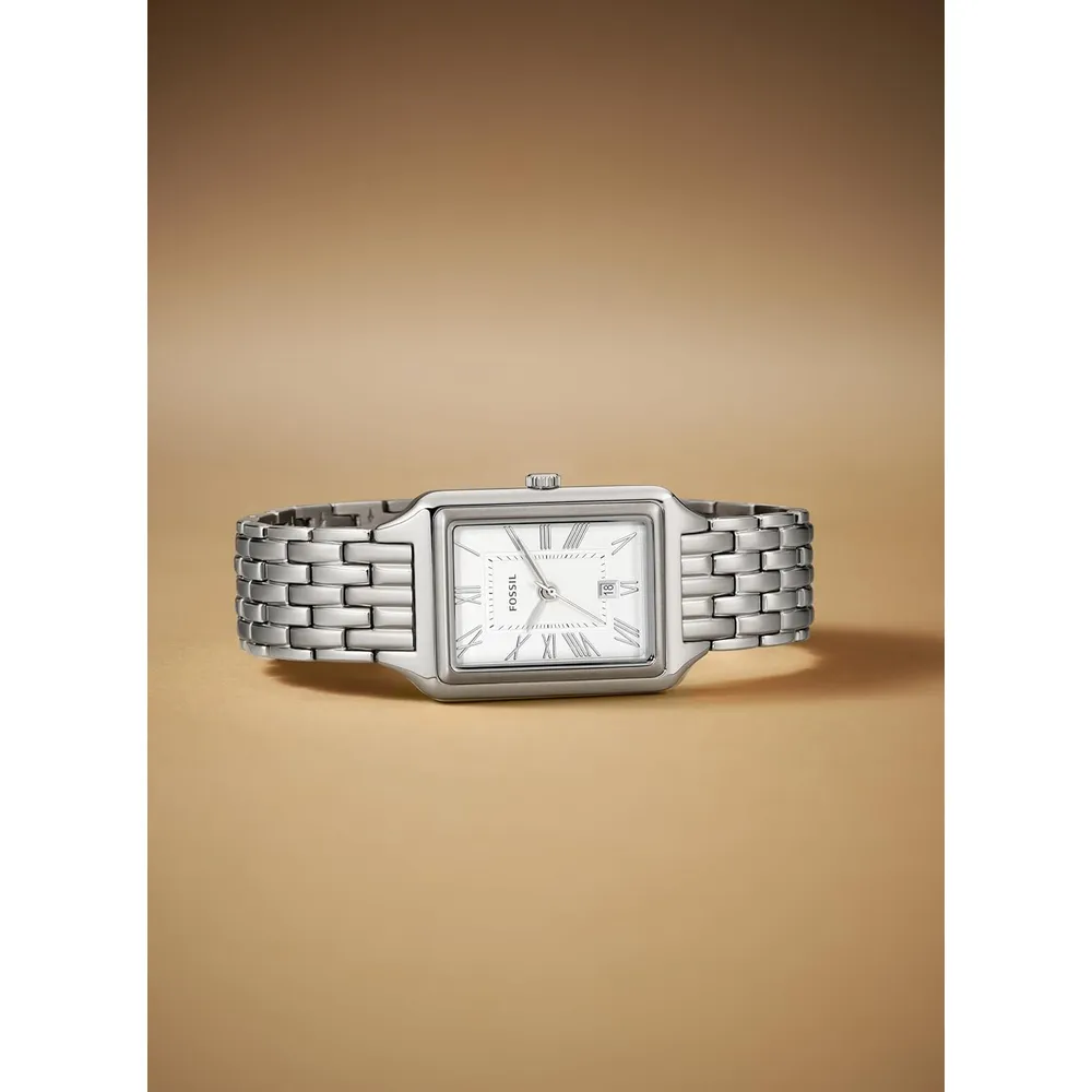 Fossil reloj de cuarzo Raquel para mujer, acero inoxidable | Plateado