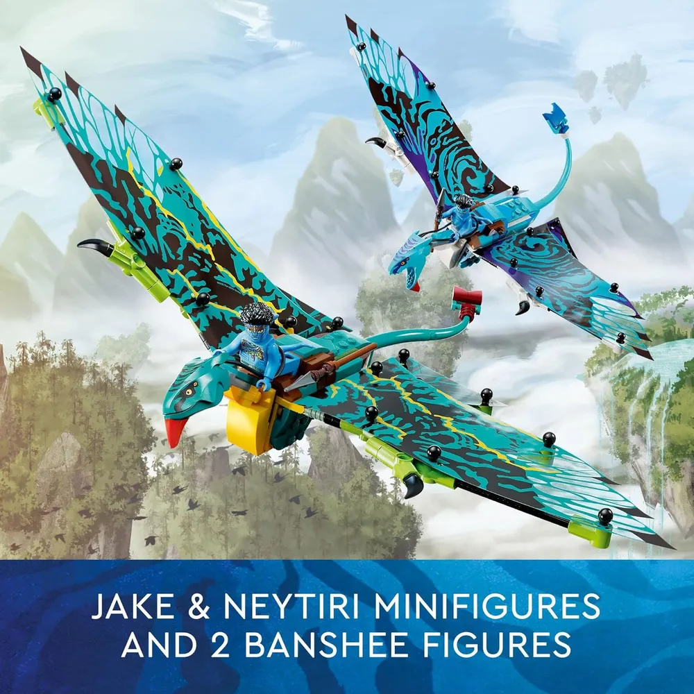 Lego Avatar Jake y Neytiri primer vuelo en Banshee set coleccionable
