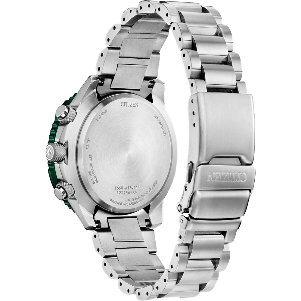 Citizen CB5004-59W reloj Pilot Eco-Drive con cronógrafo y hora atómica | Plateado
