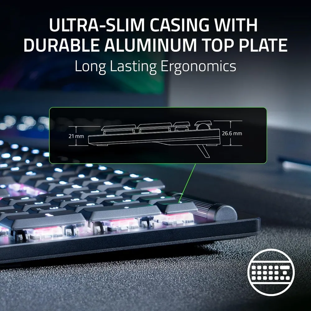 TECLADO INALÁMBRICO DEATHSTALKER V2 PRO LINEAL RAZER | CLASSIC BLACK