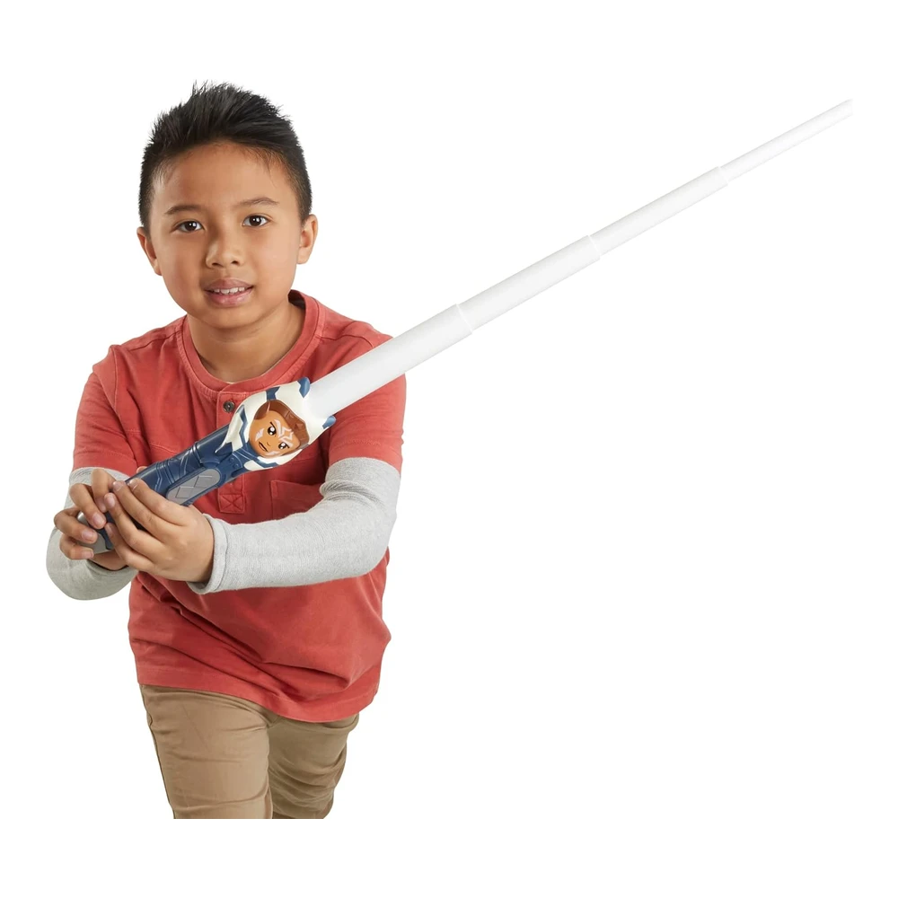 Star Wars Lightsaber Squad Ahsoka Tano - Juego de Rol con Sable de Luz Blanco Extensible, Juego de Simulación, Juguete Mandaloriano
