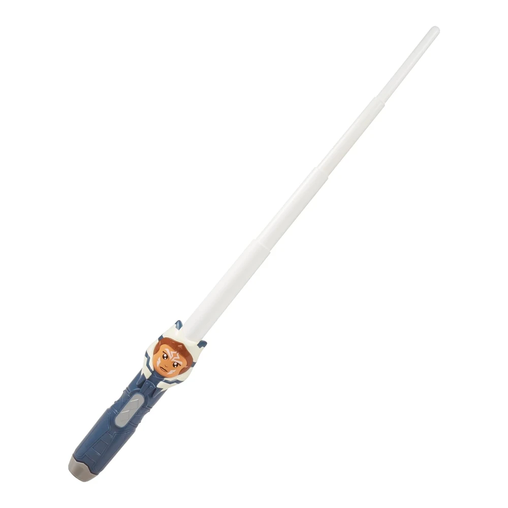 Star Wars Lightsaber Squad Ahsoka Tano - Juego de Rol con Sable de Luz Blanco Extensible, Juego de Simulación, Juguete Mandaloriano