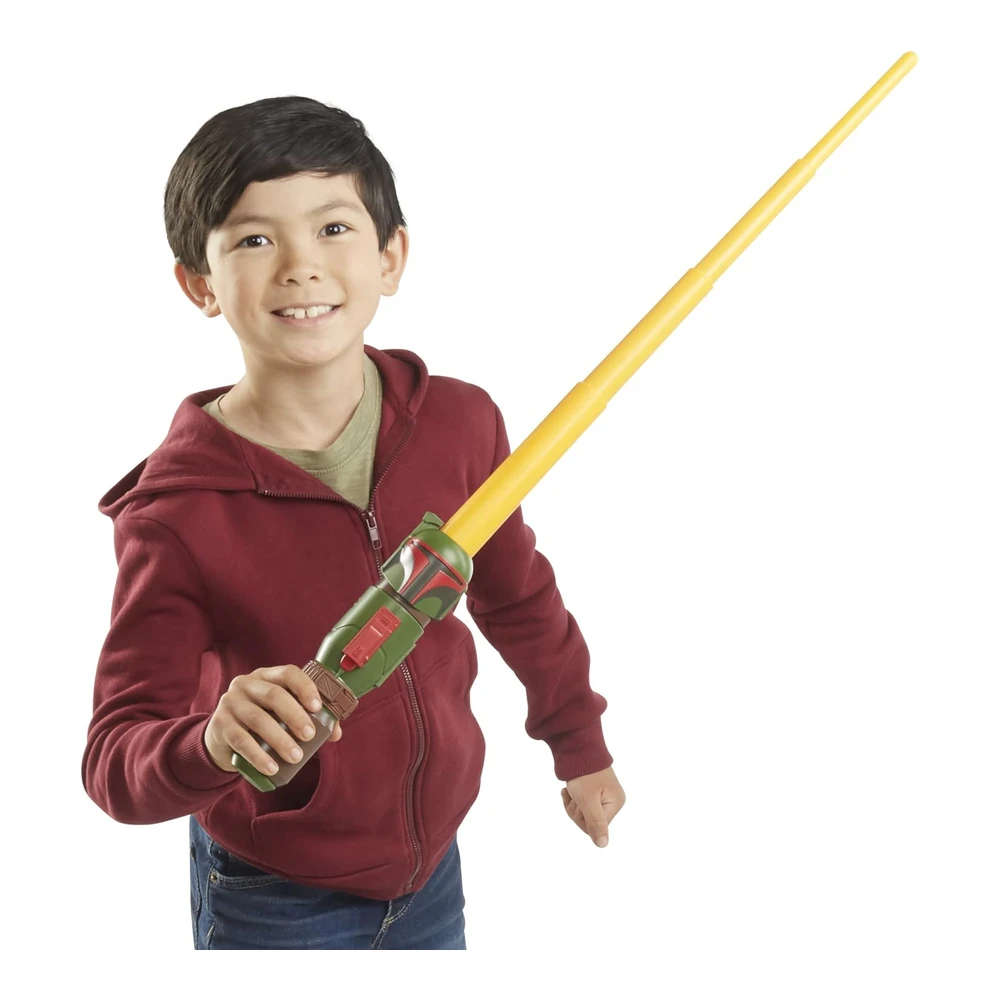 b0b5hmp6wc_4.webp Star Wars Juego de Rol de Sable de Luz Amarillo Extensible - Boba Fett - Sable de Luz - Juego de Simulación - Juguete Mandaloriano
