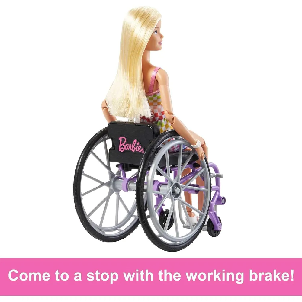 BARBIE MUÑECA SILLA DE RUEDAS CON RAMPA RUBIA