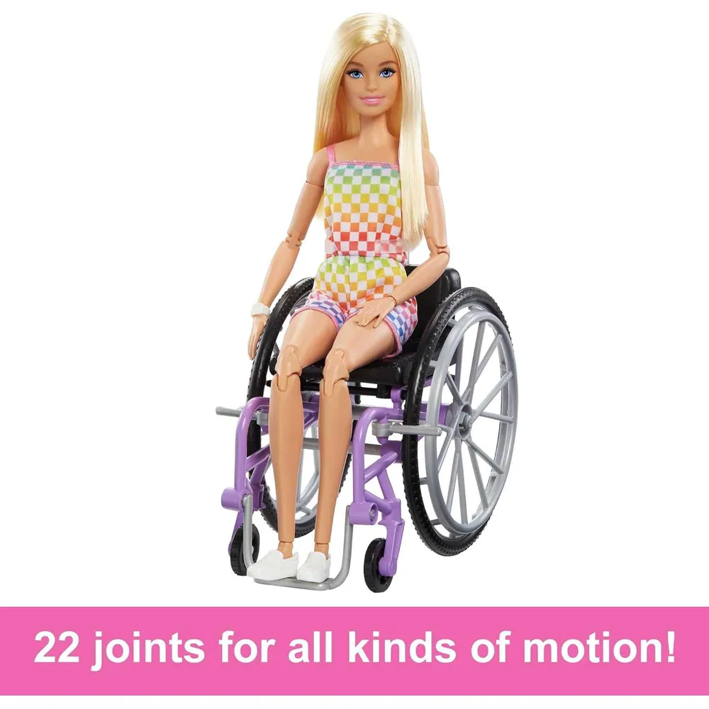 BARBIE MUÑECA SILLA DE RUEDAS CON RAMPA RUBIA