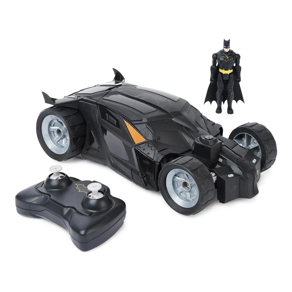 Dc Comics - Batman Batmobile Auto a Control Remoto - Fácil de Conducir con Figura de Batman de 4"