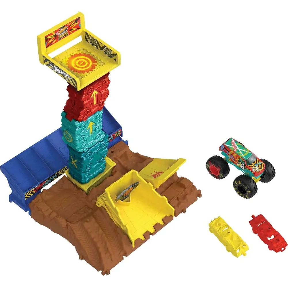 HOT WHEELS PISTA MONSTER TRUCKS ARENA SMASHERS SET 2 PZS