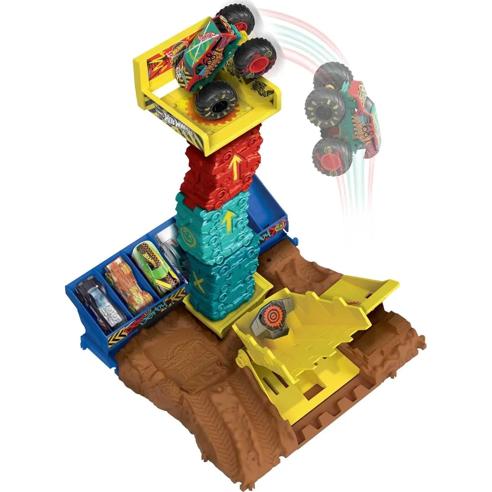 HOT WHEELS PISTA MONSTER TRUCKS ARENA SMASHERS SET 2 PZS