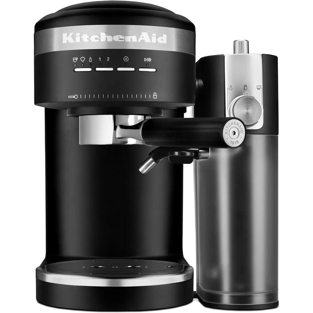 KITCHENAID, CAFETERA ESPRESSO CON ESPUMADOR DE LECHE AUTOMÁTICO NEGRO