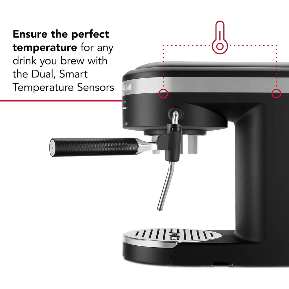 KITCHENAID, CAFETERA ESPRESSO CON ESPUMADOR DE LECHE AUTOMÁTICO NEGRO