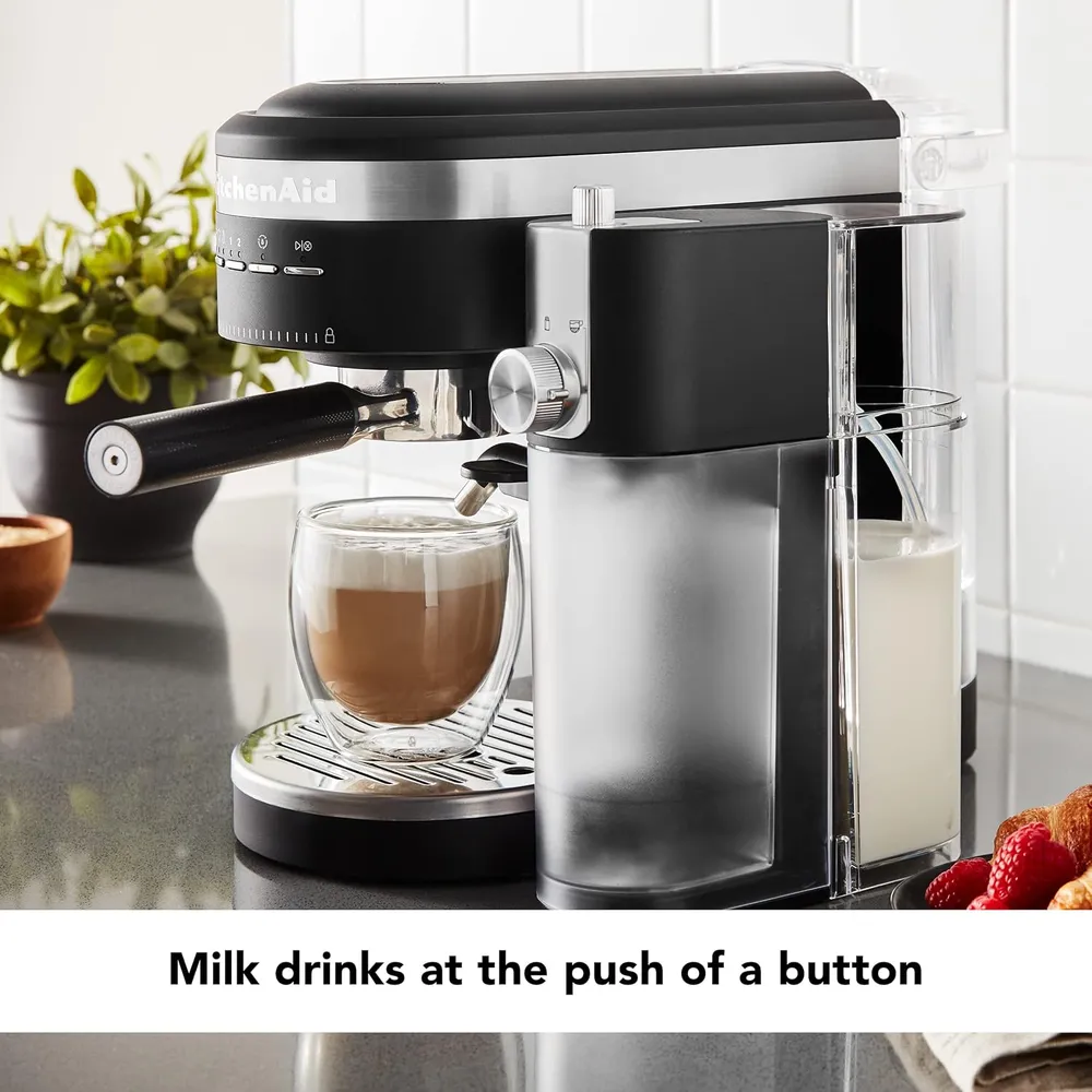 KITCHENAID, CAFETERA ESPRESSO CON ESPUMADOR DE LECHE AUTOMÁTICO NEGRO