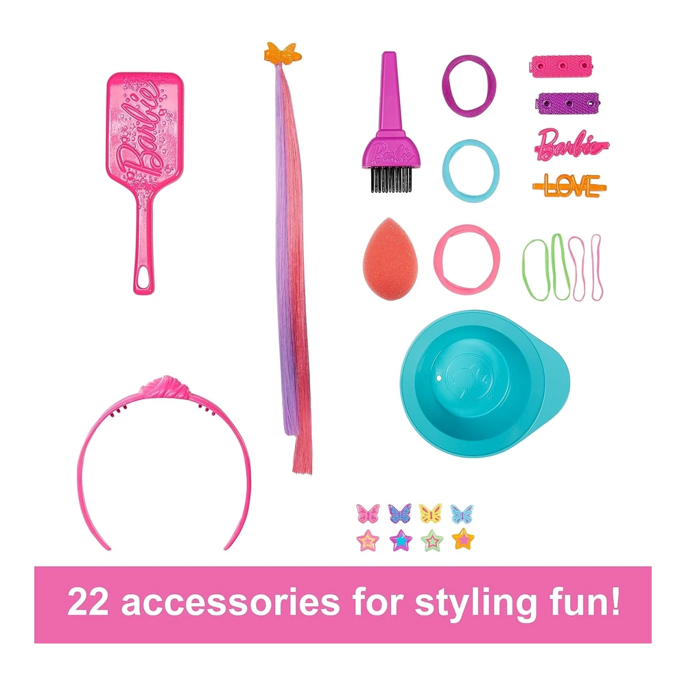 b0b625r91y_2.webp Polly Pocket Totally Hair Styling Doll Head y Más de 20 Accesorios - Revelación de Color y Piezas que Cambian de Color - Pelo Lacio