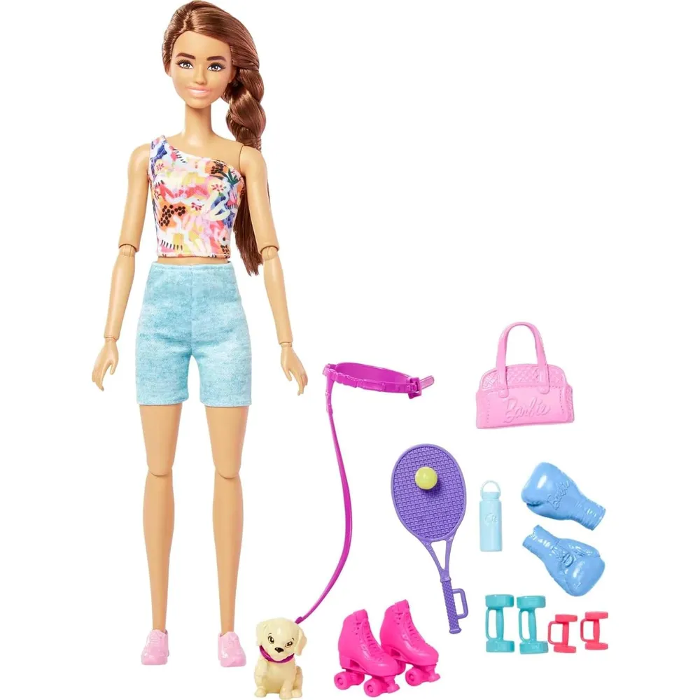 b0b627rvh6_1_webp.webp BARBIE MUÑECA MORENA CON CACHORRO SET EJERCICIO