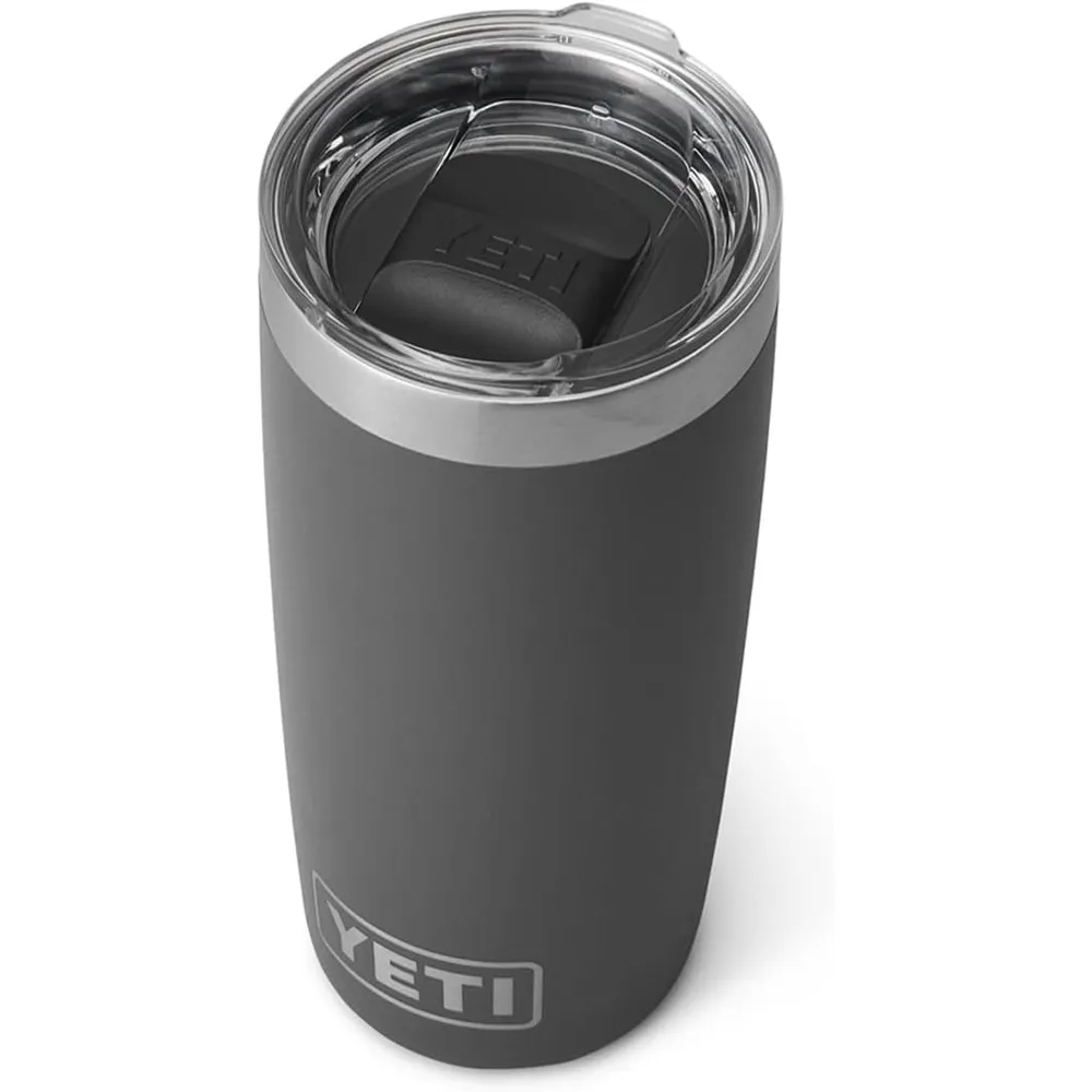 YETI Rambler Vaso de 10 oz de acero inoxidable y tapa MagSlider color gris