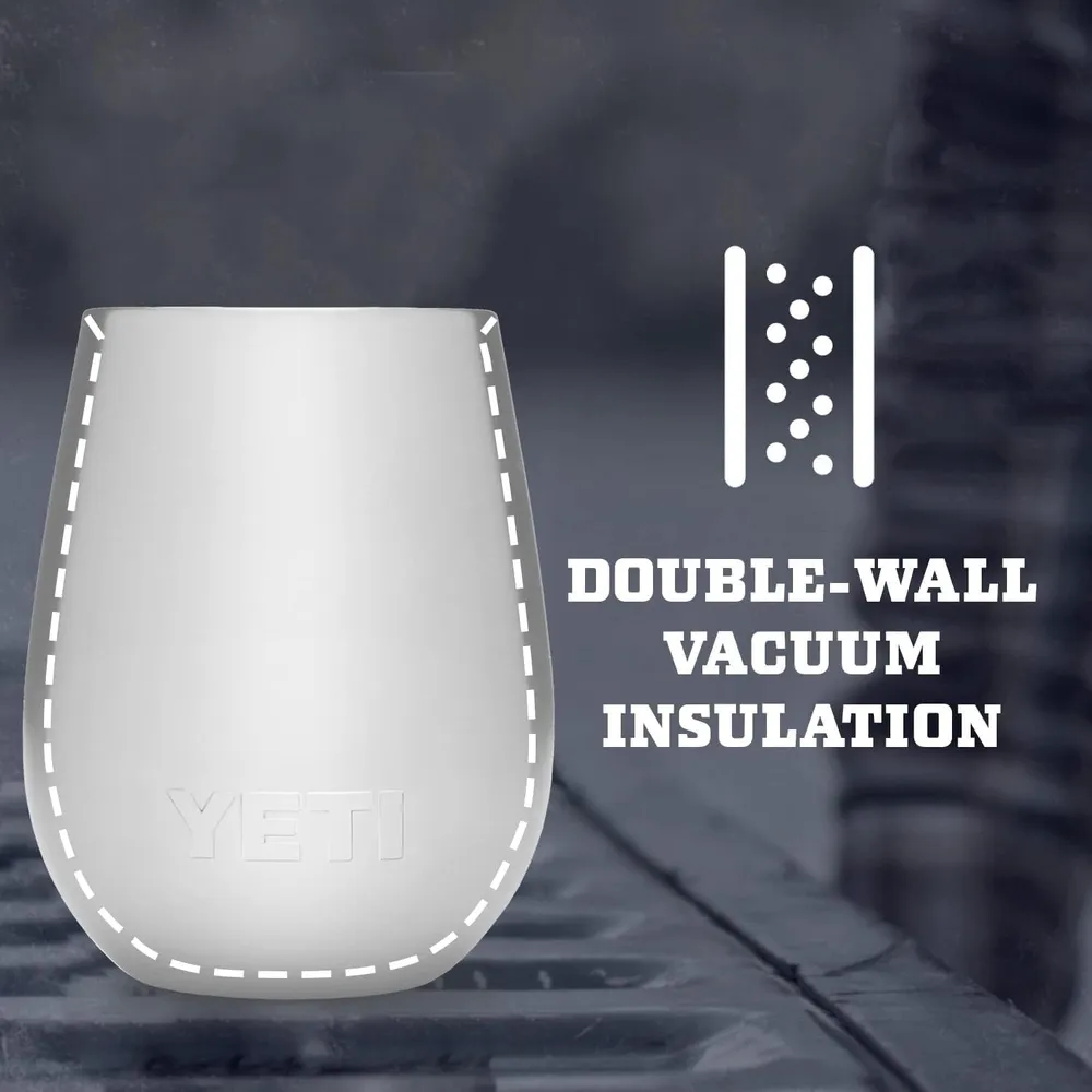 YETI Rambler Vaso de vino de 10 oz de acero inoxidable con tapa MagSlider color gris
