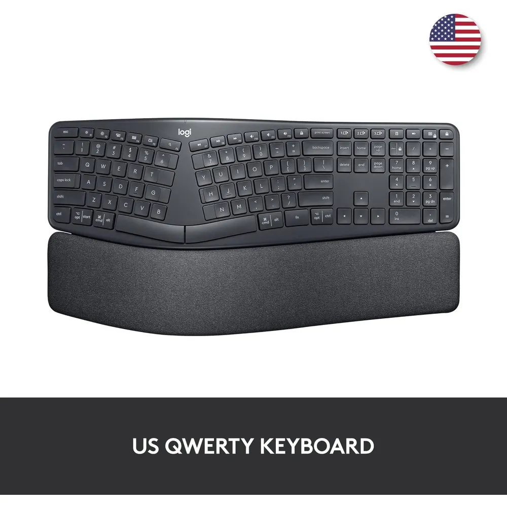 COMBO TECLADO Y MOUSE INALÁMBRICO ERGO K860 LOGITECH | GRAFITO