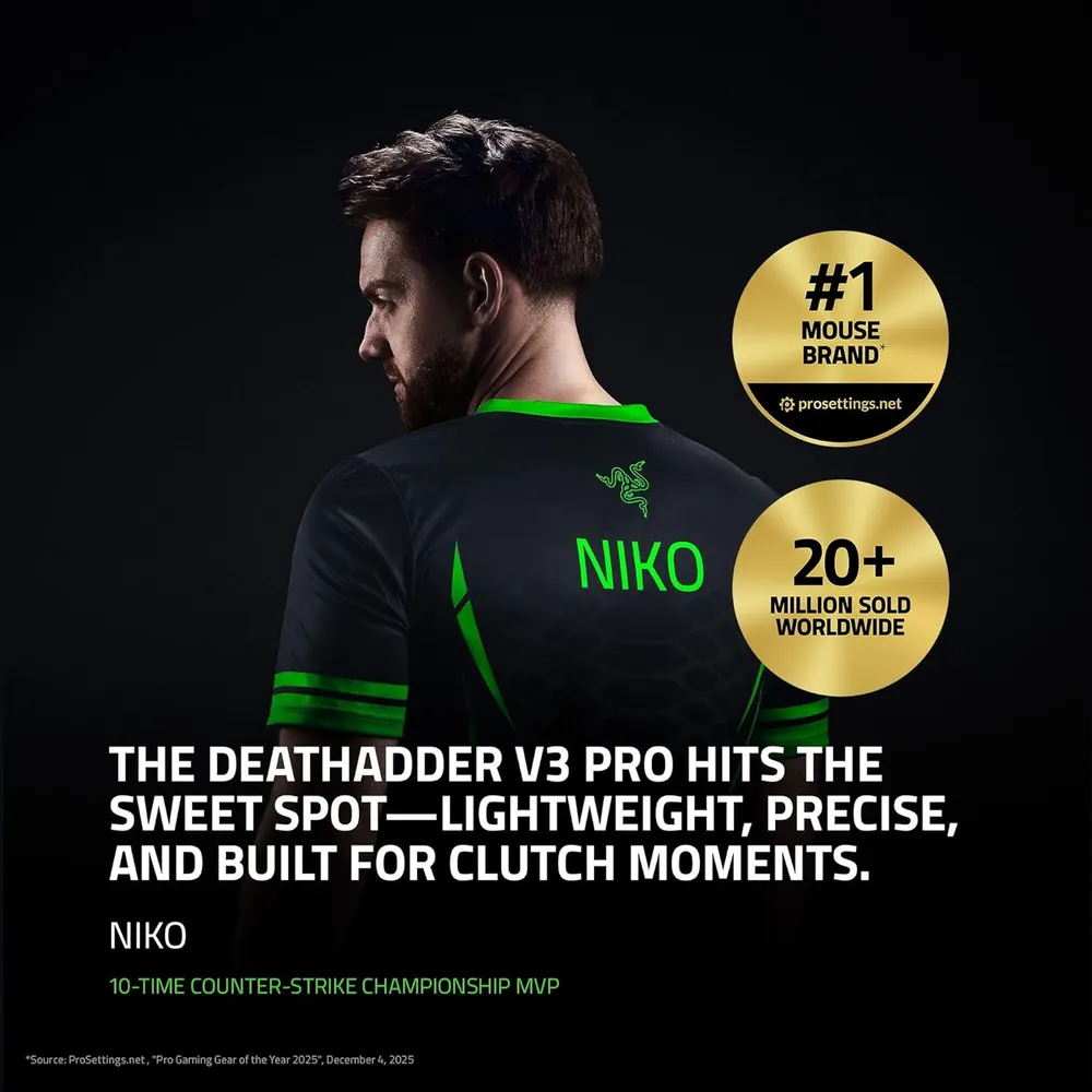 MOUSE INALÁMBRICO DEATHADDER V3 PRO 1000 HZ RAZER