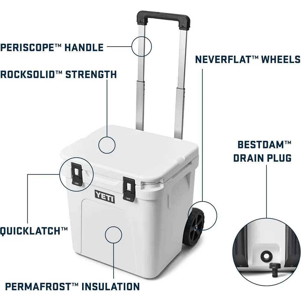 YETI Roadie 48 Cooler Con Ruedas Y Mango Retráctil | Azul Marino