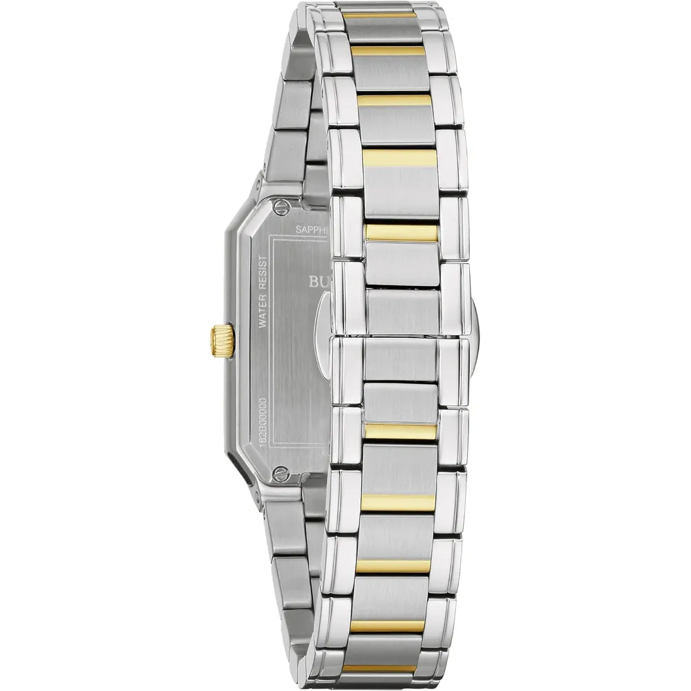 Bulova reloj clásico de mujer 3 agujas diamantes cuarzo esfera | Oro/Plata