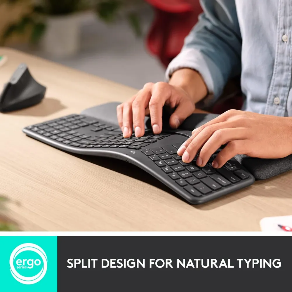 COMBO TECLADO Y MOUSE INALÁMBRICOS K860 LOGITECH | NEGRO