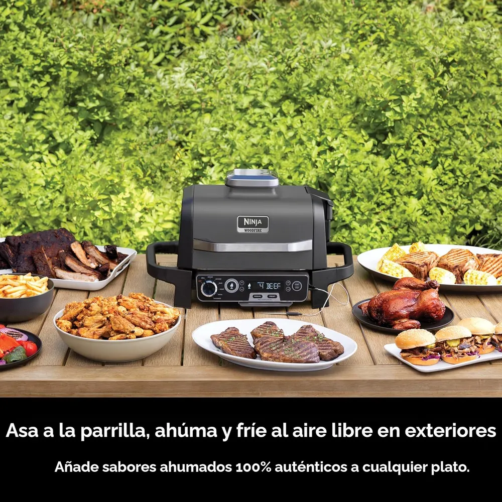 NINJA PARRILLA EXTERIOR WOODFIRE OG751 7 EN 1, XL | GRIS