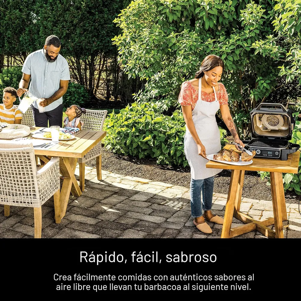 NINJA PARRILLA EXTERIOR WOODFIRE OG751 7 EN 1, XL | GRIS