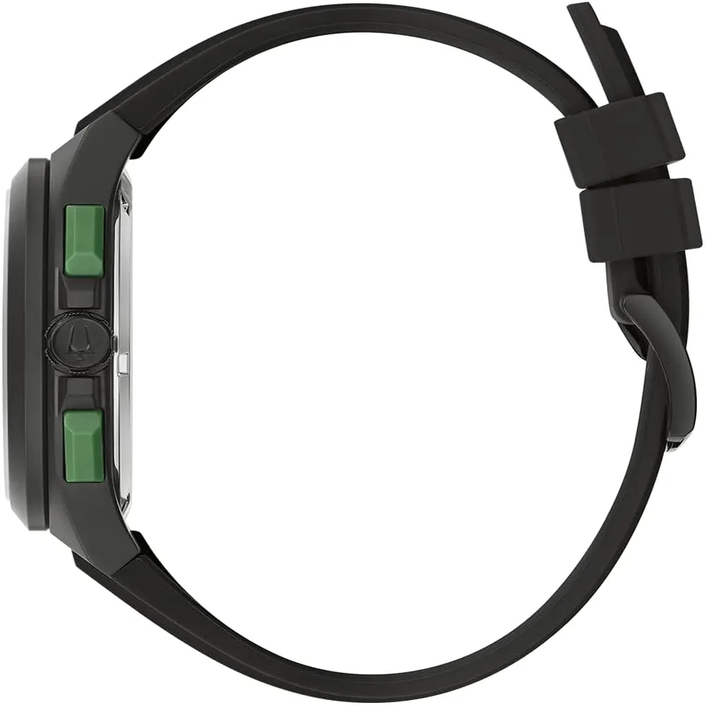Bulova reloj Maquina Sport hombre cronógrafo 6 agujas, acero silicona | Negro