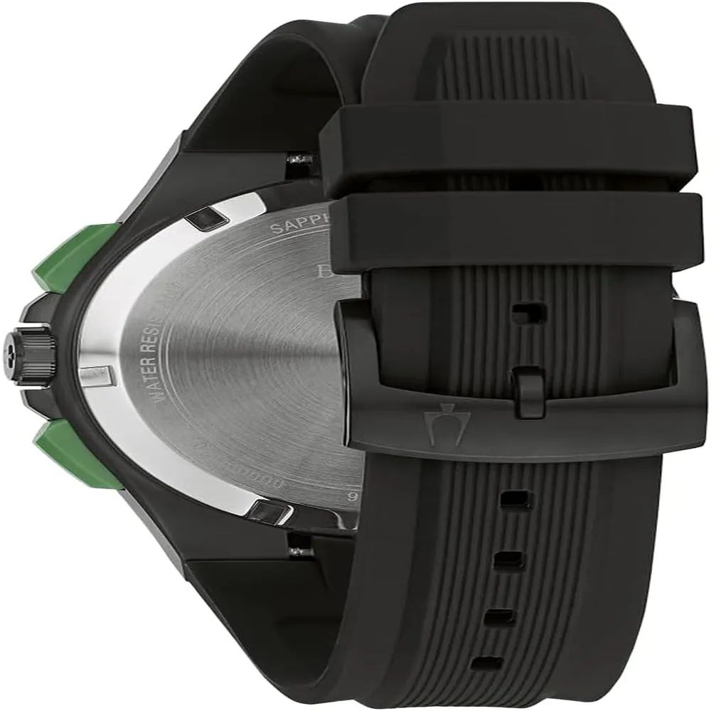 Bulova reloj Maquina Sport hombre cronógrafo 6 agujas, acero silicona | Negro