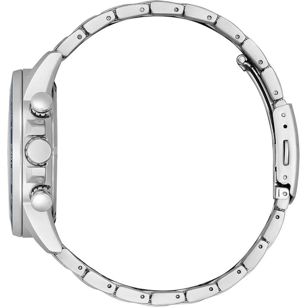 Citizen CA0781-50L reloj masculino Eco-Drive con taquímetro y cristal esférico | 44 mm - Esfera Azul