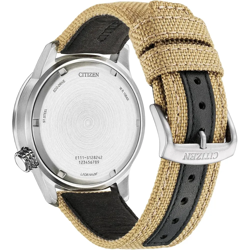 Citizen BM7550-01E reloj Avion Eco-Drive para hombre con correa khaki | Beige