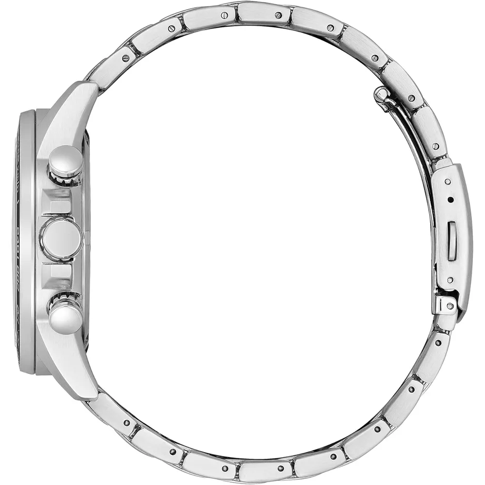 Citizen CA0781-50L reloj masculino Eco-Drive con taquímetro y cristal esférico | 44 mm - Esfera negra