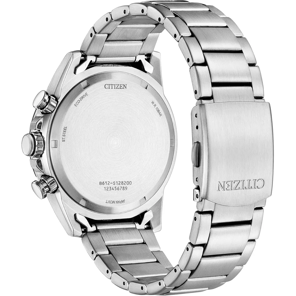 Citizen CA0781-50L reloj masculino Eco-Drive con taquímetro y cristal esférico | 44 mm - Esfera negra