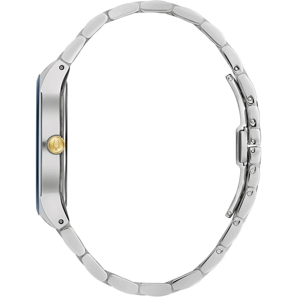 Bulova reloj multifunción de hombre 3 agujas de cuarzo esfera con diamantes | Oro/Plata