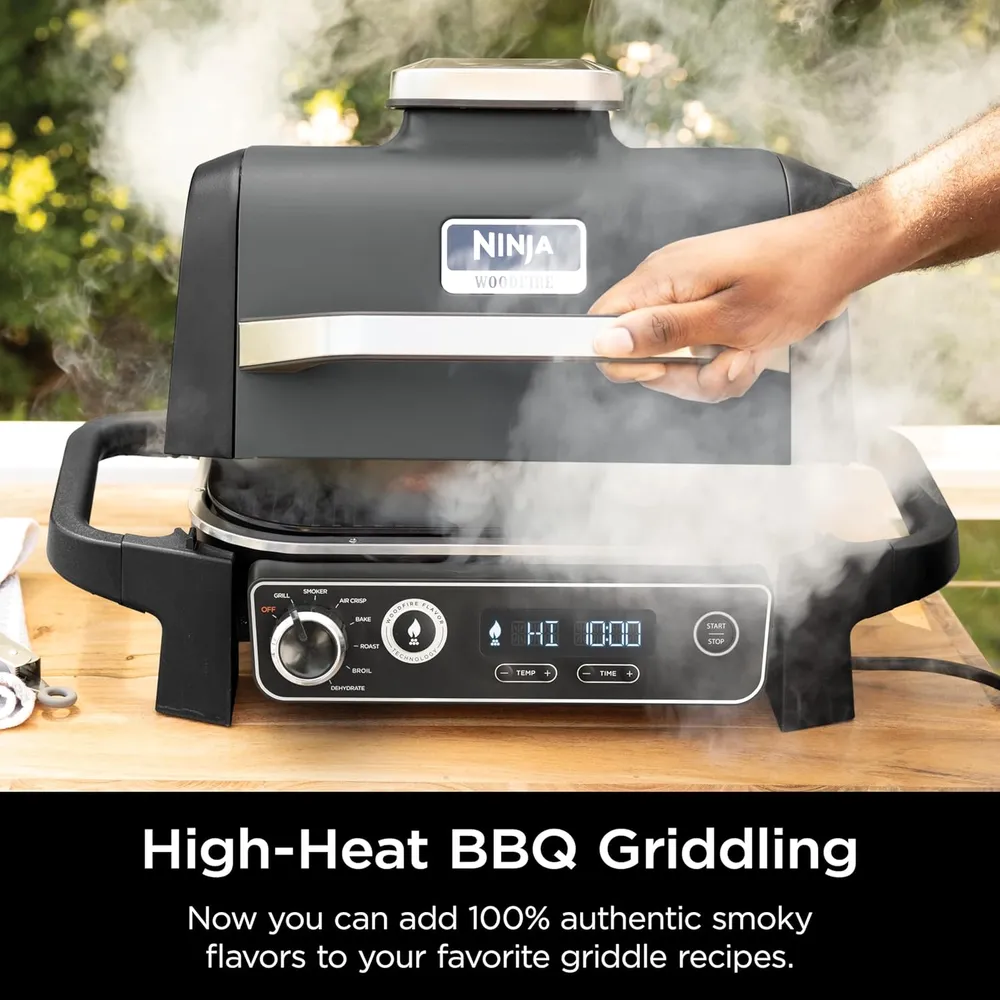 NINJA PLANCHA EXTERIOR WOODFIRE XSKGRDPLT | NEGRO/GRIS