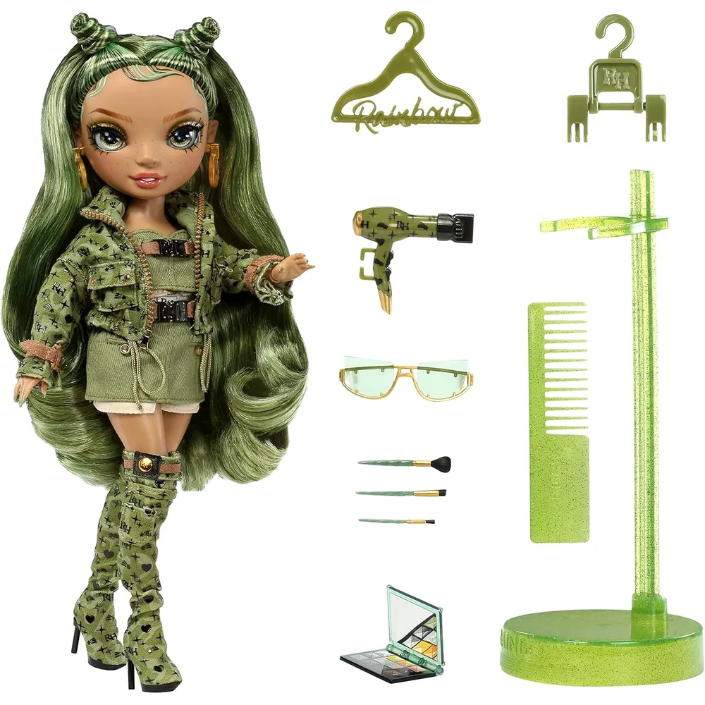 Rainbow High Olivia muñeca camuflaje con accesorios