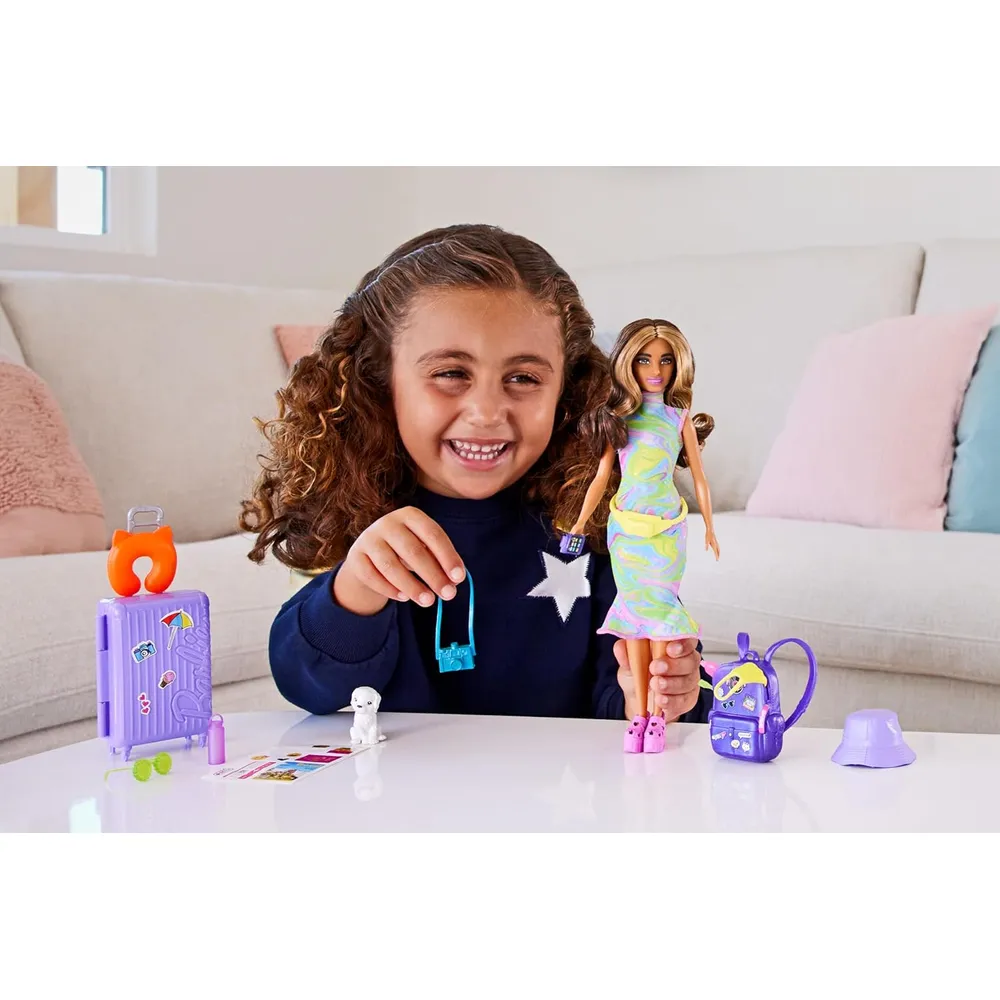 BARBIE IT TAKES TWO SET VIAJE CON CACHORRO Y MALETA