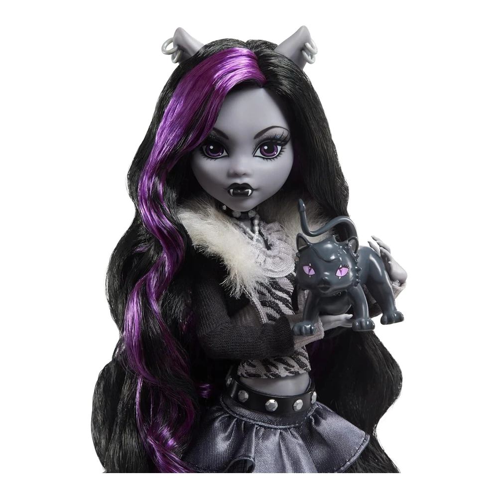 b0b9q8hg3f_1.webp Monster High Muñeca Lobo Clawdeen En Blanco y Negro