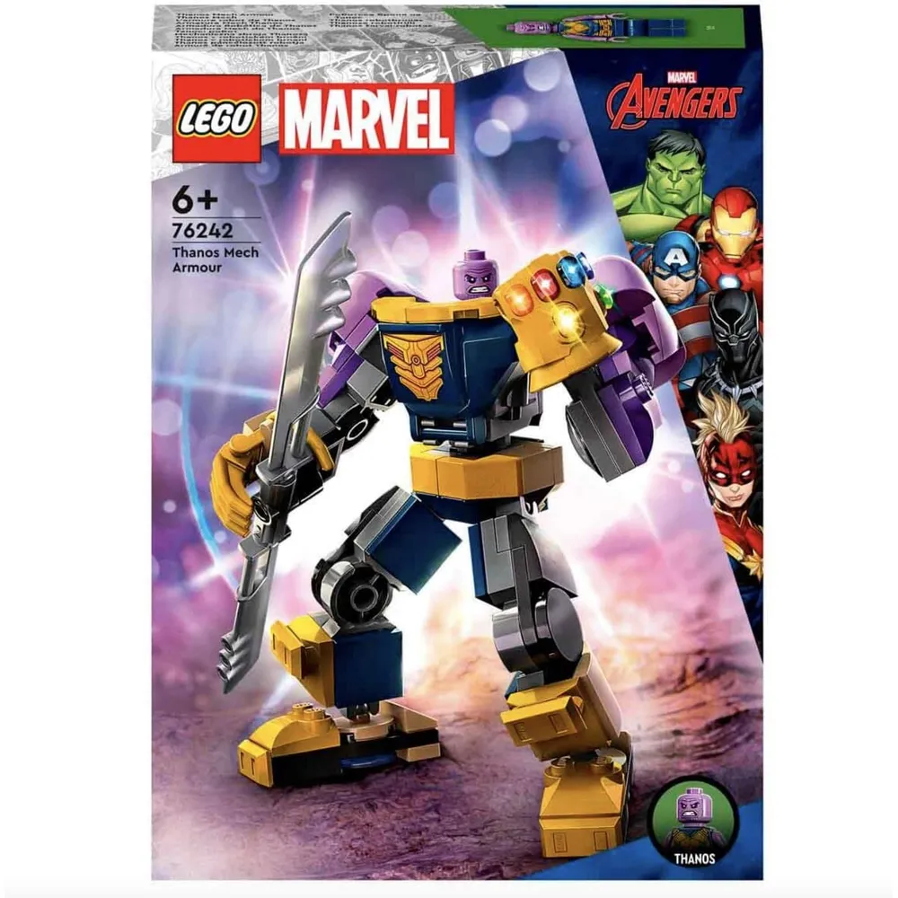LEGO MARVEL ARMADURA MECÁNICA DE THANOS CON GUANTE DEL INFINITO
