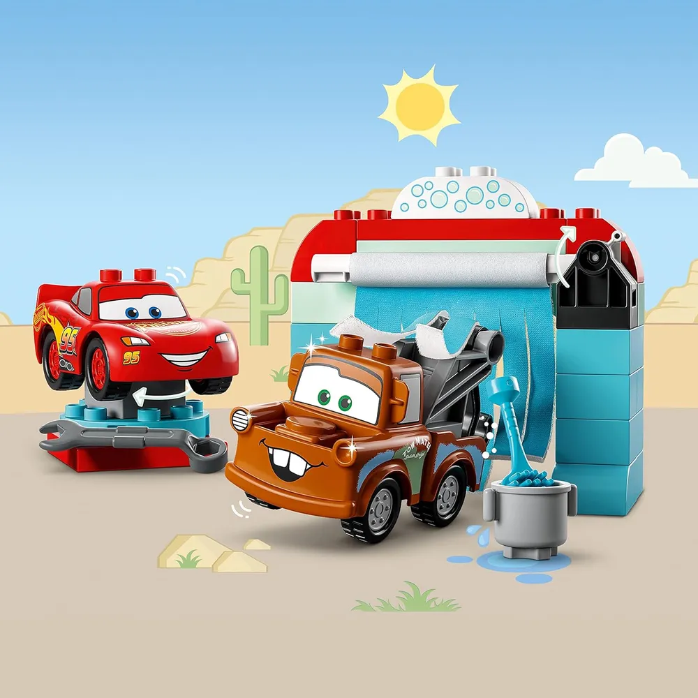 Lego Duplo Cars Disney Rayo McQueen y Mate lavadero de coches juguete