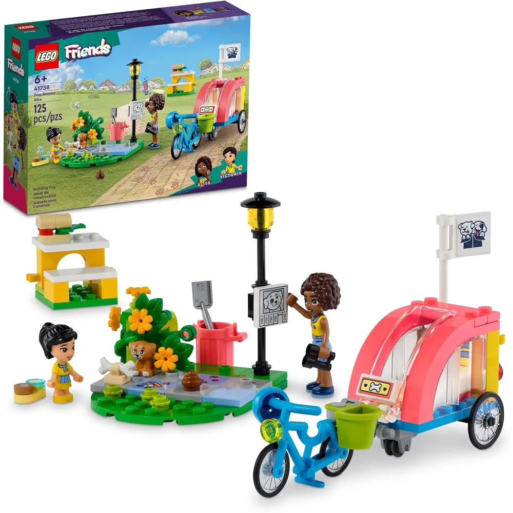 Lego Friends bicicleta de rescate de perros set con minimuñecas y cachorro