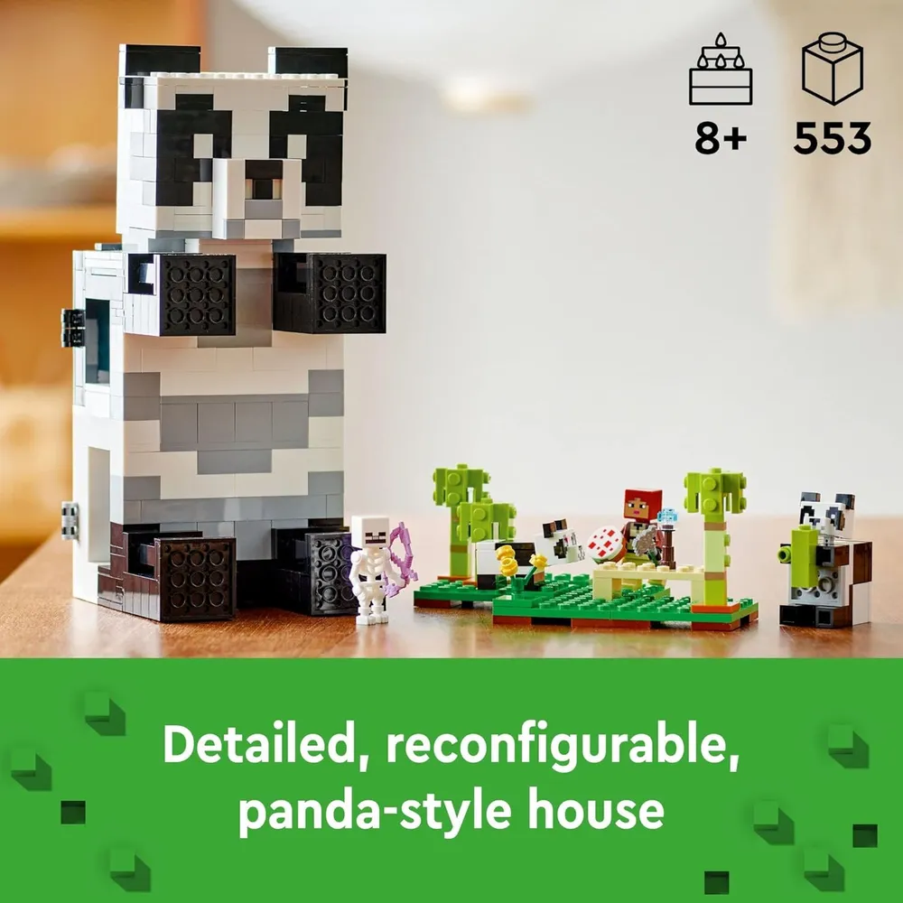 Lego Minecraft refugio de pandas casa de juguete con figuras de pandas