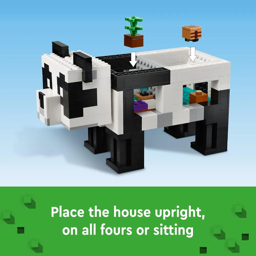 Lego Minecraft refugio de pandas casa de juguete con figuras de pandas