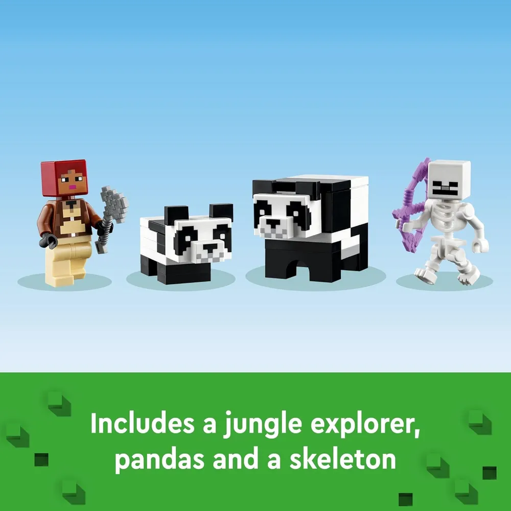 Lego Minecraft refugio de pandas casa de juguete con figuras de pandas