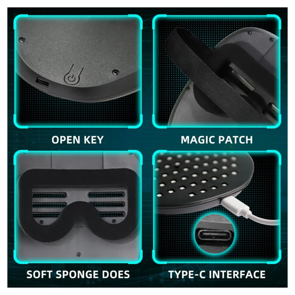Máscara led digital programable con bluetooth para fiestas, deteccion de gestos