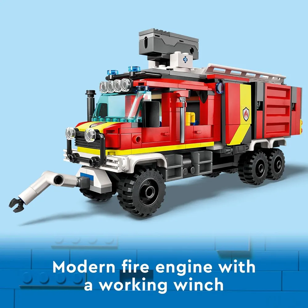 Lego City camión de bomberos set con drones y 3 minifiguras juguete de simulación