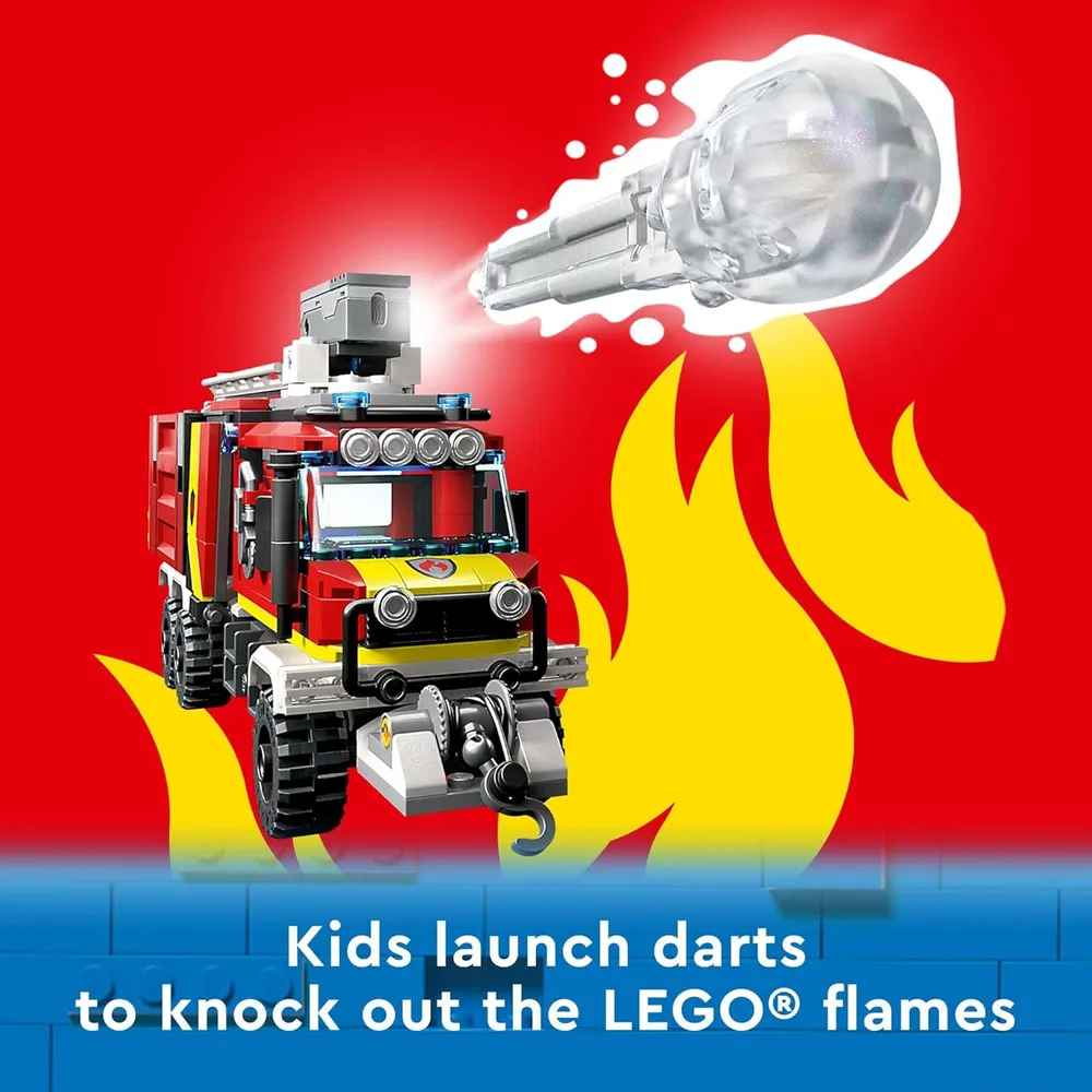 Lego City camión de bomberos set con drones y 3 minifiguras juguete de simulación