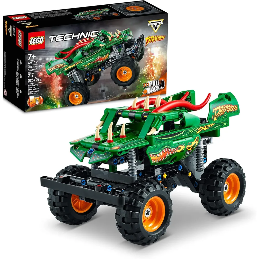 Lego Technic Monster Jam Dragon Monster Truck coche 2 en 1 con retroceso