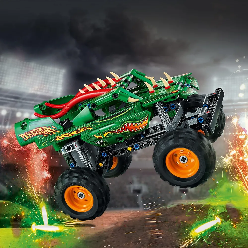 Lego Technic Monster Jam Dragon Monster Truck coche 2 en 1 con retroceso