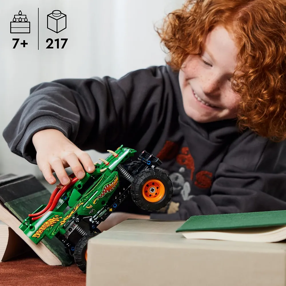 Lego Technic Monster Jam Dragon Monster Truck coche 2 en 1 con retroceso